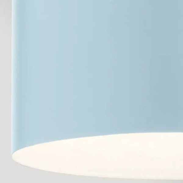 Cylindryczna lampa wisząca York mosiądz jasnoniebieska 1xE27 do salonu ELS-YORK-MP-PNBR-PB