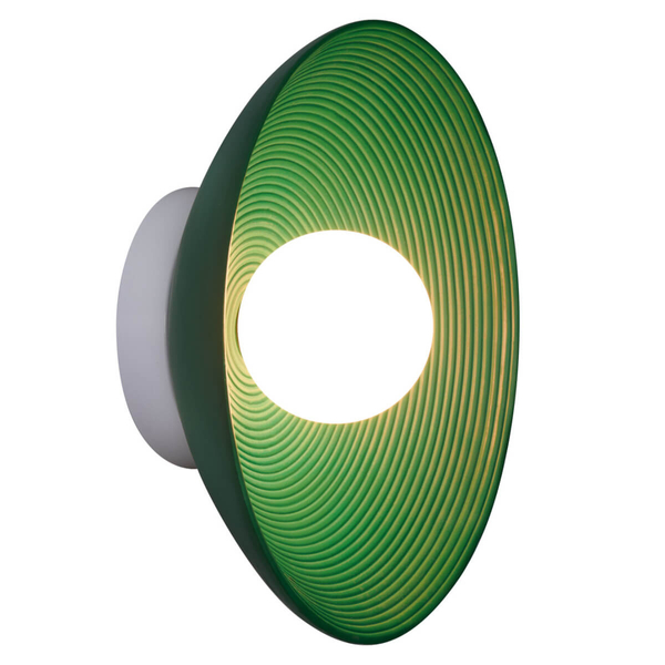 Ryflowana lampa ścienna ILUSIONI ST-F059 GREEN do jadalni zielona biały