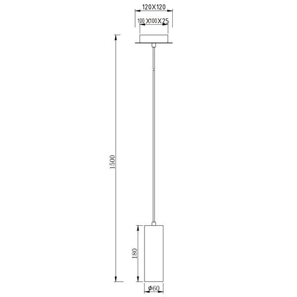 Wisząca tuba czarna VANTOS DL132312400 punktowa lampa zwis do biura
