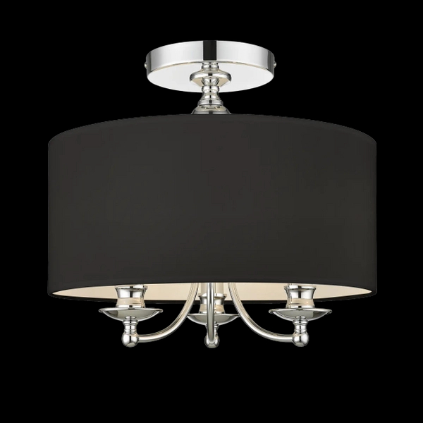 Natynkowa lampa sufitowa Abu Dhabi hampton czarny chrom