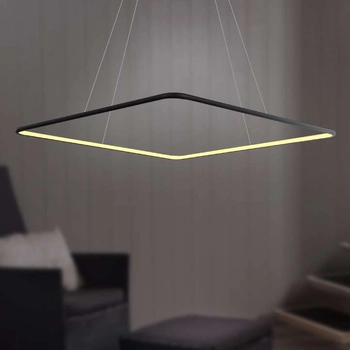 LAMPA wisząca MDECO SLIM/000007/4000/B kwadratowa OPRAWA metalowa ramka LED 40W 4000K zwis czarny