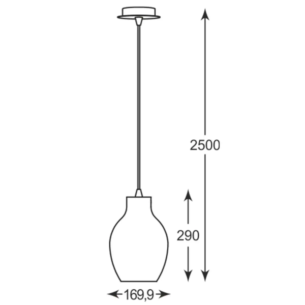 Wisząca lampa szklana BRESSO P19066A-D18 skandynawska chrom lustrzana