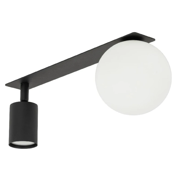 Podtynkowa lampa sufitowa Vox 2 10927 kula mleczna czarny