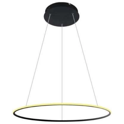 Wisząca LAMPA biurowa SLIM/000053/4000/B MDECO metalowa OPRAWA zwis LED 40W 4000K okrągły czarny