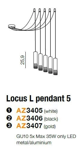 Wisząca lampa pokojowa Locus loftowa kaskada tuby białe