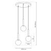 Potrójna wisząca lampa PLAY BLACK MLP0969 do salonu czarna miedziana złota
