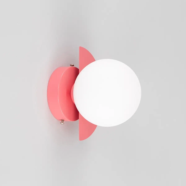 Ścienna lampa okrągła Nauti WL-37482-ROSE do sypialni biała różowa