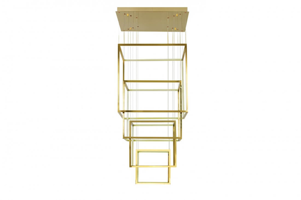 Designerska lampa wisząca Opera LED 329W 3000K ramki nad stół złote