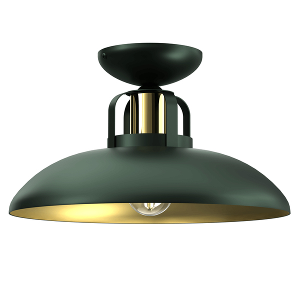 Eklektyczna lampa sufitowa Felix natynkowa zielona złota