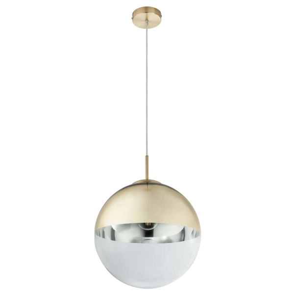 LAMPA wisząca VARUS 15857 Globo OPRAWA kula ball szklana złota przezroczysta