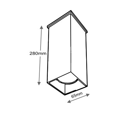 Sufitowa LAMPA prostokątna TODA 7002 Shilo natynkowa OPRAWA tuba nowoczesna biała