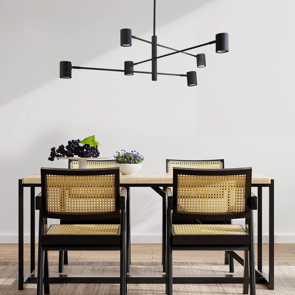 Lampa sufitowa SNOW LP-731/6P BK Light Prestige metalowe sticks czarne