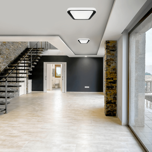 Natynkowa lampa salonowa Quadro LED 38W 3000-6000K biała czarna