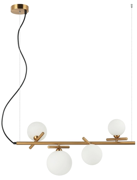 Szklana lampa wisząca Reverso PND-5622-4-BRO-W mosiądz