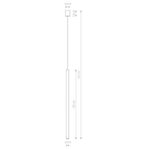 Lampa wisząca metalowa oprawa tuba zwis sopel mosiądz LASER OUTLET