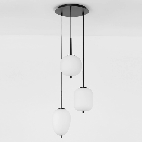 Kaskada lampa wisząca Marc LE42724 3-płomienna jadalniana czarna biała
