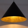 Minimalistyczna zwisająca lampa VESUVIO 41040 stożkowa czarny złoty