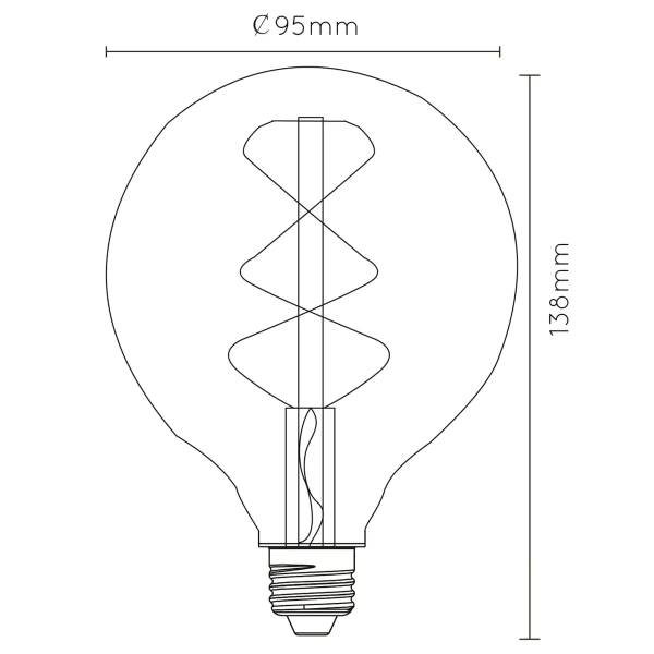 Bańka żarówka LED 49032/05/62 Lucide E27 5W 2200K 260lm bańka bursztynowa