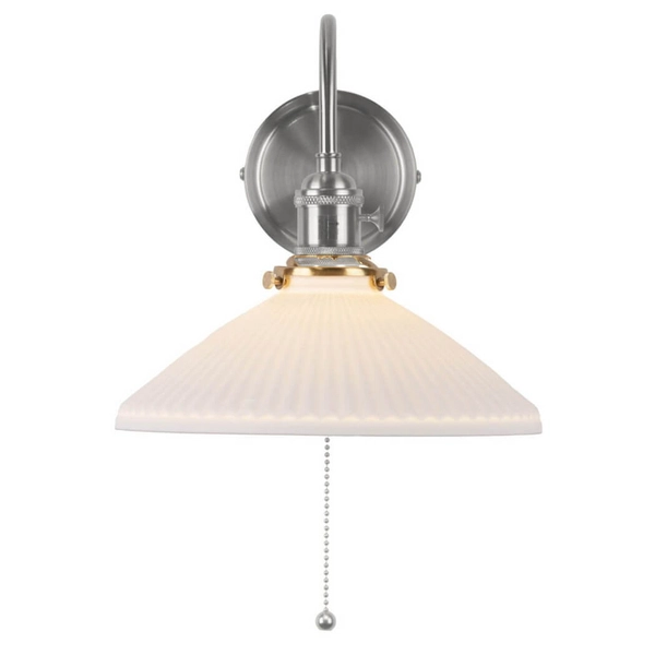 Ścienna lampa ceramiczna Hadano HAD0761-10 żebrowana chrom biały