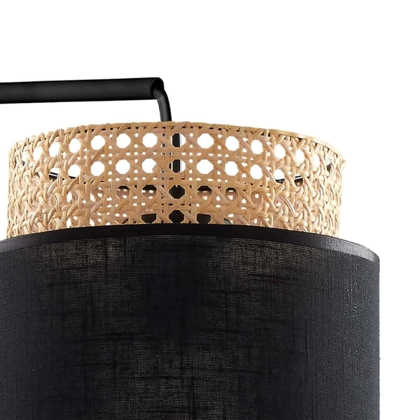 Ekologiczna lampa ścienna tuba Boho 6550 TK Lighting ratanowa czarna