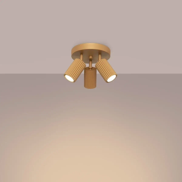 Potrójna lampa sufitowa KARBON SL.1563 z regulacją tubki złote