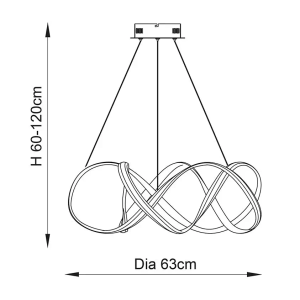 Wisząca lampa wstążka Synergy 81893 LED 41W 3000K ściemnialna biały