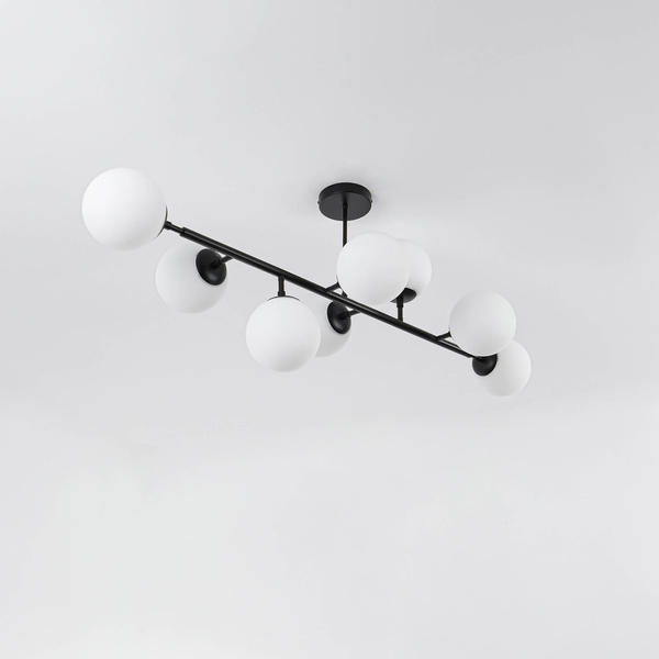 Modernistyczna lampa sufitowa DORADO LP-002/8P BK Light Prestige oprawa loftowa metalowa molekuły czarne białe