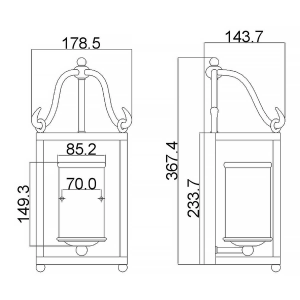 Industrialny kinkiet FE-DECLARATION1 latarnia czarna