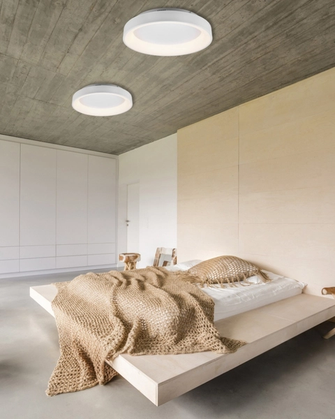 Sufitowa LAMPA plafon AVELON DL131671290 Trio metalowa OPRAWA okrągła LED 48W 2700K - 6000K z pilotem biała