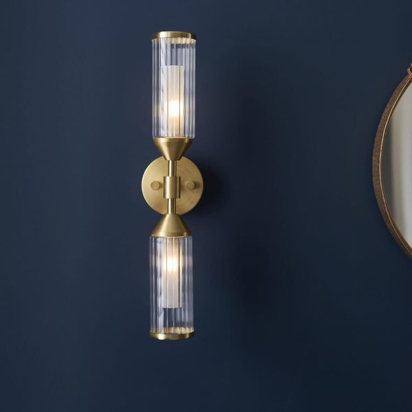 Ścienna lampa góra-dół L&-192229 Light& tuby złote przezroczyste