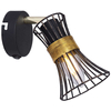 Rustykalna LAMPA ścienna PURRA 54814-1 Globo kinkiet OPRAWA metalowa klatka druciana czarna złota