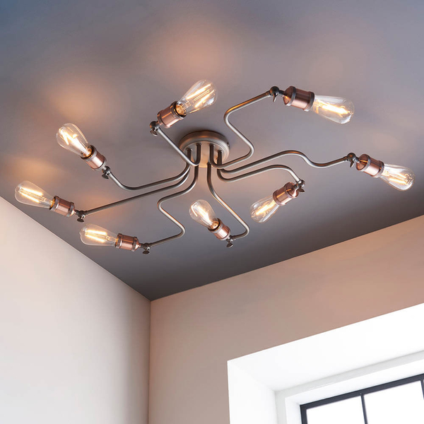 Wielopunktowa lampa sufitowa Hal 81610 retro miedziany cyna