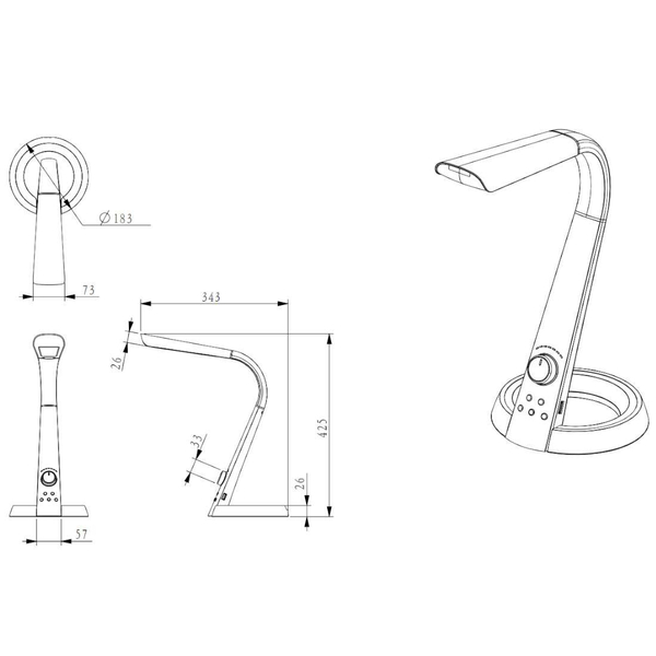 Elastyczna LAMPA stojąca MITTI 58376S Globo regulowana LAMPKA biurkowa LED 8W 3000K - 6300K z portem USB srebrna