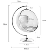Chromowany fotel Bubble Stand ball ekoskóra srebrna