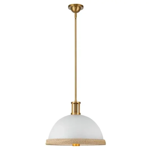 Wisząca lampa nad wyspę Doral QN-DORAL-P-M-WHT kopuła biały mosiądz