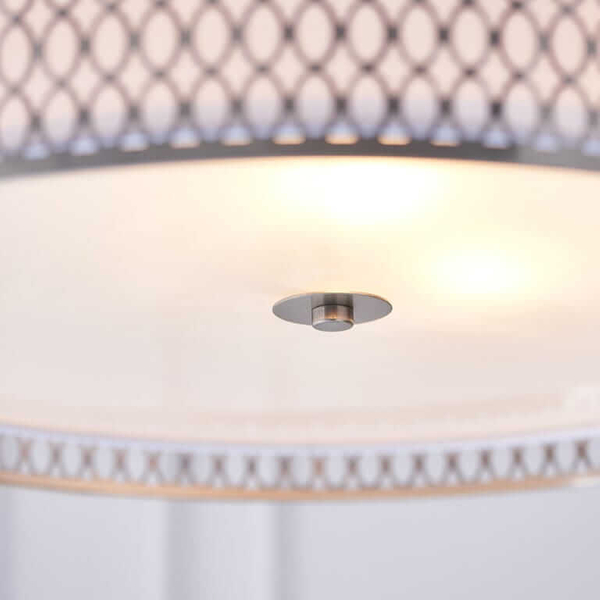 Metalowa lampa wisząca Cordero 81969 Endon nikiel biała srebrna