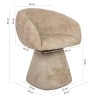 Obrotowe krzesło PEDRA MM1501100298 beżowe taupe tkanina 45cm