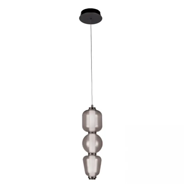 Pionowa wisząca lampa 23269 LED 12W 3000K przydymione szkło czarny