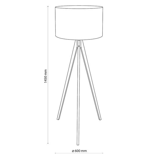 Lampa stojąca do salonu Treviso 5040 TK Lighting drewniana grafitowa