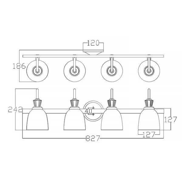 Szklana lampa ścienna Cora KL-CORA4-BATH Kichler do łazienki IP44 chrom biała