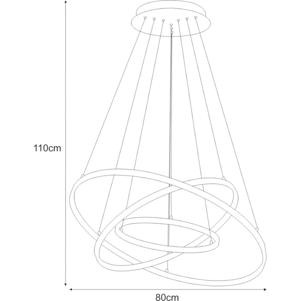 LAMPA wisząca K-8153 KAJA metalowa OPRAWA okrągły ZWIS pierścienie LED 113W 4000K rings złote