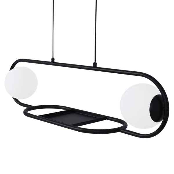 Lampa wisząca Finsestra K-4961 doniczka balls biała czarna