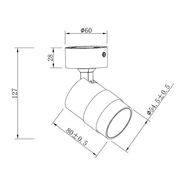 Regulowana lampa przysufitowa Antillo LP-770/1W BK metalowa do sypialni czarny złoty