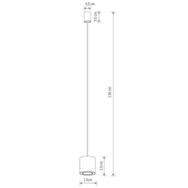 Salonowa lampa wisząca POINT 11512 tuba czarny