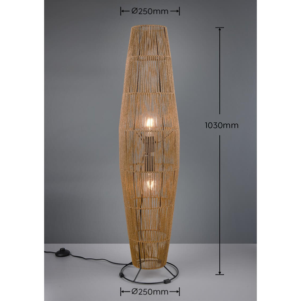 Ekologiczna lampa podłogowa Miki R41102026 papier brązowa