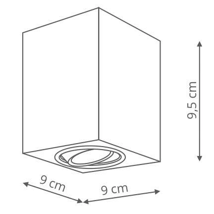 LAMPA sufitowa LYON LP-5881/1SM BK Light Prestige metalowa OPRAWA regulowana kostka cube downlight czarna
