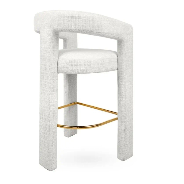 Krzesło LOGAN MM001501100352 białe tapicerowane tkaniną do jadalni 55cm