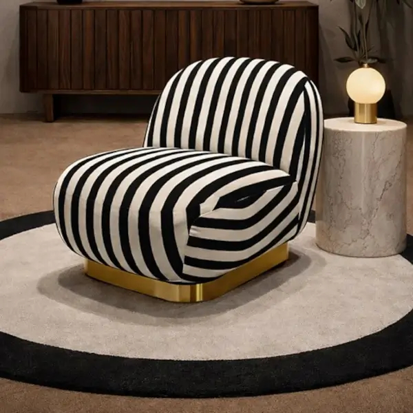 Fotel wypoczynkowy AZURE MM001501100350 biało czarny tkanina 75cm