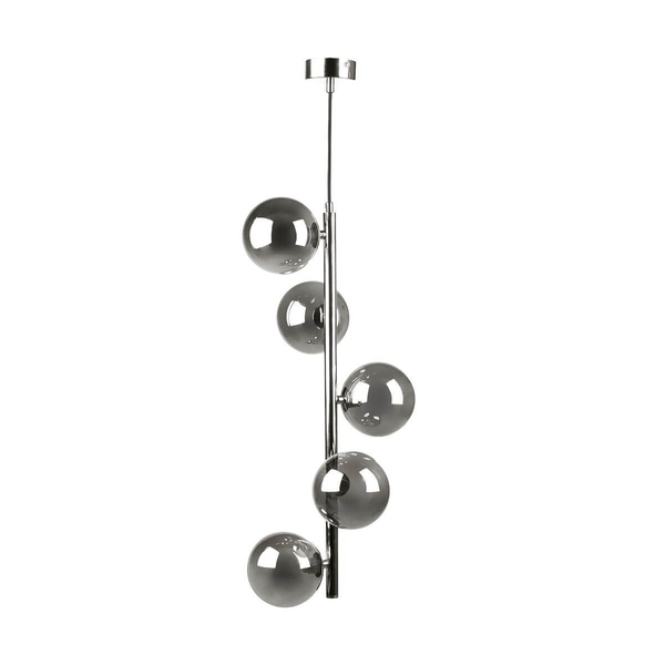 Wisząca lampa nowoczesna Luna szklane kule chrom przydymione