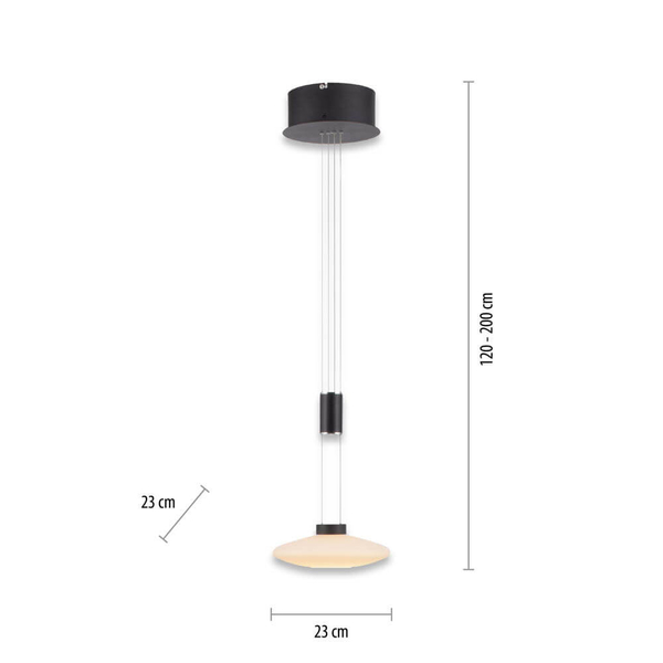 Lampa wisząca Lautada LED 7,5W 3000K z funkcją pamięci czarna